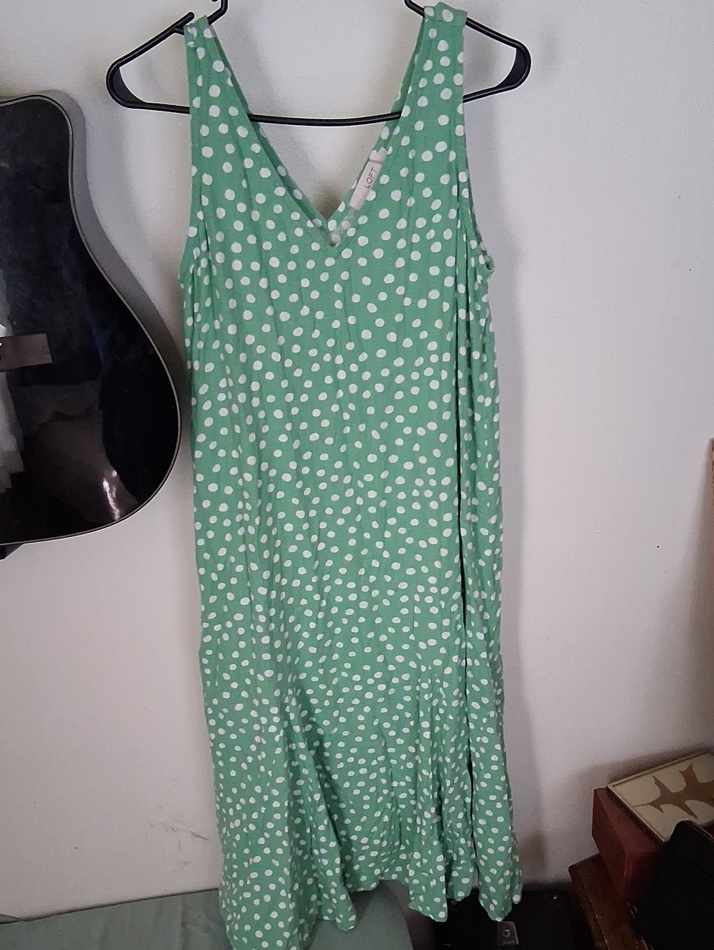 Loft Green Polka Dot Dress